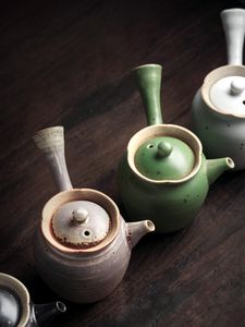 Heupflessen Japanse Zen Handgemaakte Grof Aardewerk Theepot Zijhandvat Enkele Retro Porseleinen Theeset Met Filter