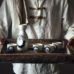 Heupkolfen Kinglang Japanse Hengfeng -stijl Handbeschilderde keramische kleine sake -sake -flesjes kruik wijn wit 221124