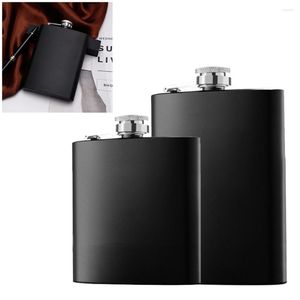 Frascos de quadril ao ar livre garrafa de aço inoxidável preto uísque vinho pote álcool drinkin bolso garrafa bebedor drinkware para viagens acampamento