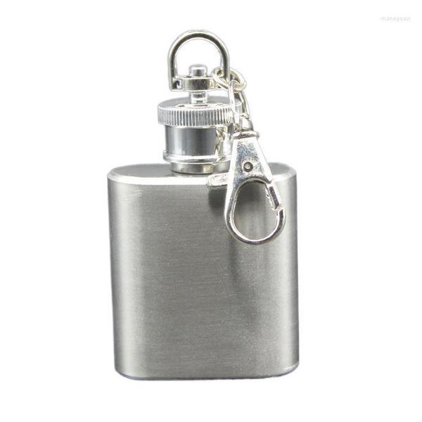 Frascos de cadera portátil al aire libre de acero inoxidable pequeña botella de vino 1oz llavero Metal agua