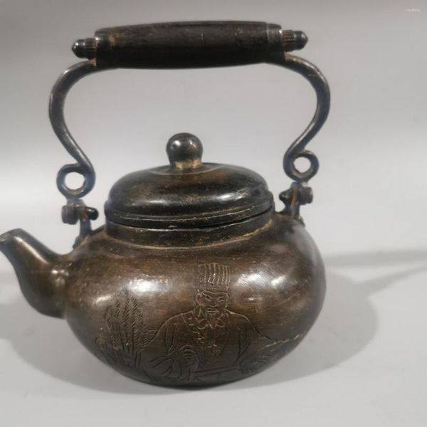 Frascos de cadera Retro, olla de bronce, colección antigua, tetera, adorno, sala de estar, decoración del hogar, manualidades, juego de té, accesorios de cocina