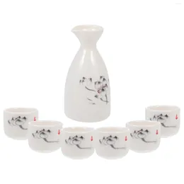 Flacons de hanche tasses en céramique de saké ensemble japonais tasse de bouteille service de thé pot à boire en porcelaine ensembles de tasses traditionnelles plus chaud Kungfu nouveauté café