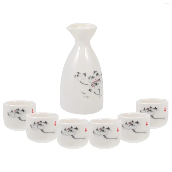 Flacons de hanche tasses en céramique de saké ensemble japonais tasse de bouteille service de thé pot à boire en porcelaine ensembles de tasses traditionnelles plus chaud Kungfu nouveauté café