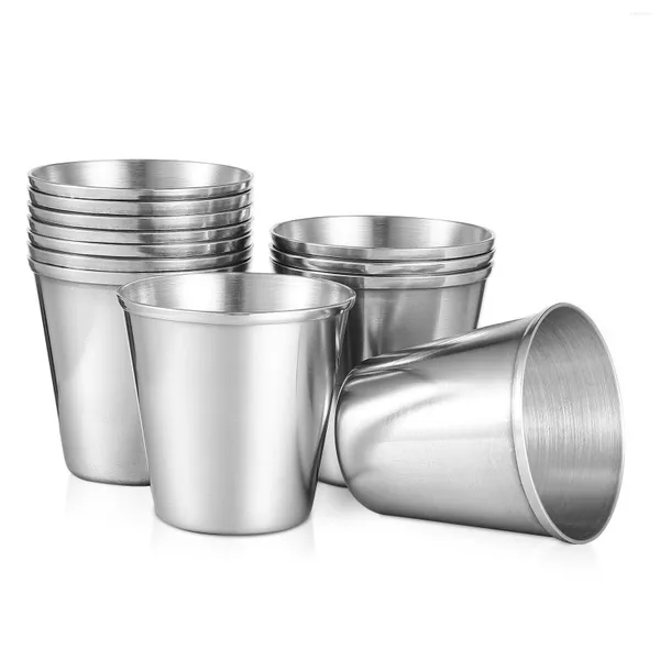 Petacas de acero inoxidable, tazas de café expreso inastillables, vasos S, vaso a granel de 1 Oz, bebida de Metal