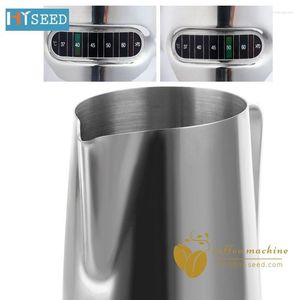 Flacons de hanche en acier inoxydable, tasse de guirlande, cylindre de café avec détection de température, mousse de réservoir de lait à col pointu de 600ml