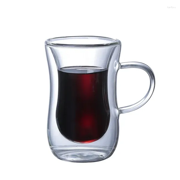 Frascos de cadera marchitos, taza de vidrio de doble capa, fabricación de té transparente europea, agua, hielo, café, jugo, leche