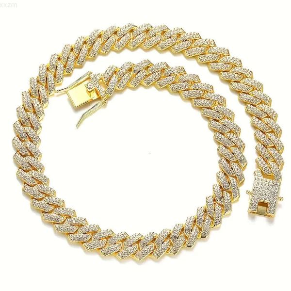 Hip Hop 13 mm Miami Unisexe VVS Collier de diamant Moisanite Diamant Bijoux Collier de chaîne de liaison cubaine pour hommes