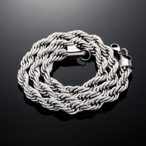 Hip Hop – collier chaîne en corde en acier inoxydable plaqué or véritable 14K, cadeau pour hommes et femmes, accessoires de bijoux à la mode
