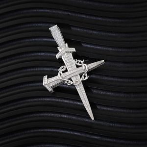 Hiphop 18k goud 925 zilver Vvs Moissanite Diamond Cross hanger voor mannen sieraden