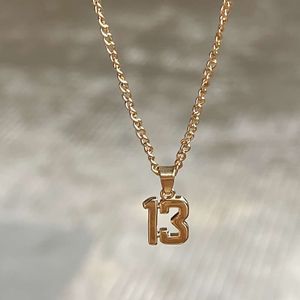 Hip-hop 1 pièce collier pendentif numéro 13 à la mode, bijoux de fête de Style de rue quotidien anniversaire créatif