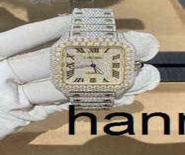Hip Hop 22K Gold plaqué micro CZ Tire en acier inoxydable Men039 Watch de luxe I16K09771224