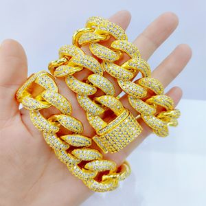 Hip-hop 23 mm Big Gold Gold Chain Volled Diamond, dominante en overdreven Miami Cubaanse keten Hiphop Rap-accessoires