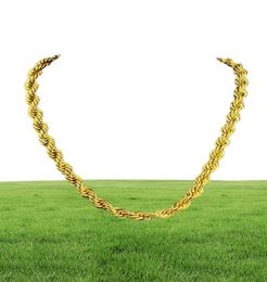 Hip Hop 24 inch Mens vaste touwketting ketting 18k geel goud gevulde statement knoop sieraden cadeau 7 mm wide2055819