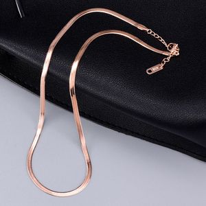 Hip Hop 316L Titane Acier Or Rose Chaîne Serpent Collier Designer Sud-Américain Femme Chokers Or 18k Chaînes Courtes Colliers pour Femmes Fête Punk Bijoux 45cm