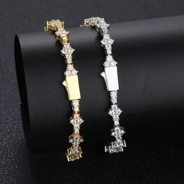 Hip Hop – bijoux de Tennis en Zircon avec boucle de printemps de 6.5mm, accessoires de Bracelet de Couple personnalisés pour hommes et femmes