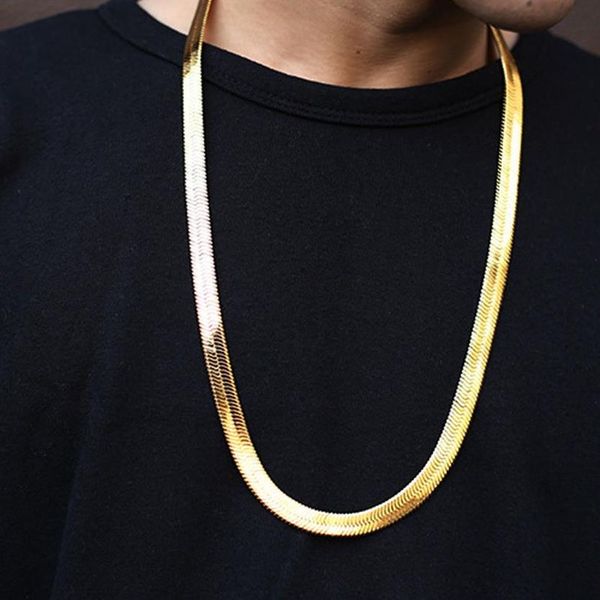 Hip Hop 75 cm chaîne à chevrons nouveau Style de mode 30 pouces chaînes de serpent chaînes en or colliers bijoux pour Bar Club mâle femme cadeau 292N