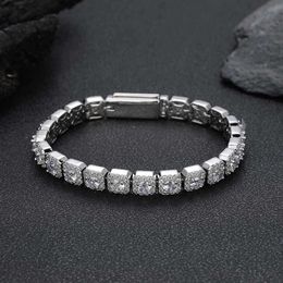 Bracelet Hip Hop à boucle rabattable de 7mm, bijoux en chaîne de sucre en Zircon Rock, Bracelet pour hommes