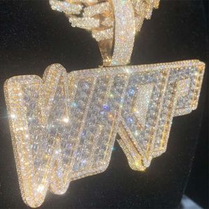 Hip Hop 925 argent Vvs Moissanite pendentif diamant personnalisé pendentif pour hommes