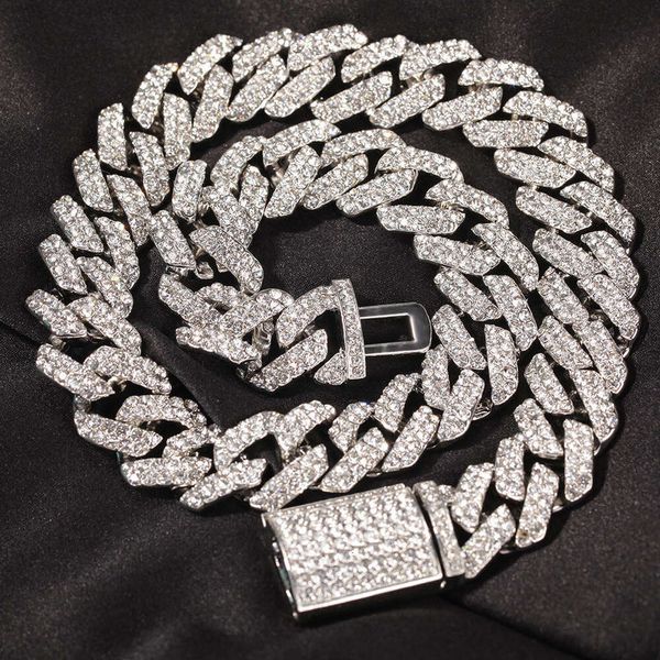 Hip Hop 925 Sterlingsilver Moissanite Jewelry 15 mm VVS Moissanite Cuba Cabecillo de cadena de enlace/para hombres