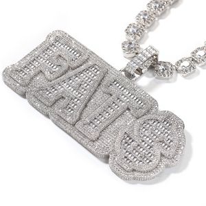 Hip Hop A-Z Lettres Personnalisées Pendentif Colliers Plein Zircon Mens Cadeau Or Argent