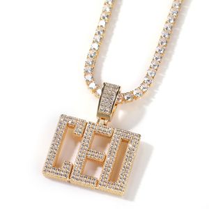 Topbling hiphop a-z aangepaste letters hanger ketting bling 18k echte goud vergulde sieraden