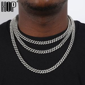 HIP HOP AAA BLING 8 MM Miami Cubaanse Ketting Iced Out Out Heren Ketting Rhinestone Zirkoon verharde kettingen voor mannen Dames Sieraden