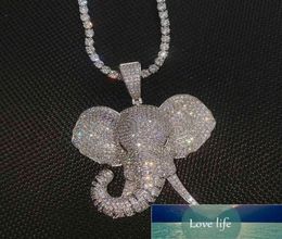 Hip Hop AAA CUBIC Zirconia Pave Bling Iced Out Elephant Animal Pendants Collier For Men Women Fashion Jewelry Gold Color7734708