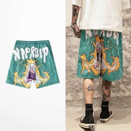 Hip Hop Anime Shorts Graffiti Imprimer Plage Harajuku Streetwear Drôle Demi Rock Danse Sport Joggers Hommes Pantalon 210714