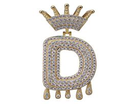 Hip Hop AZ nombre personalizado corona letras de goteo collares cadena colgante para hombres mujeres Color oro plata circonita cúbica Jewelry6207589