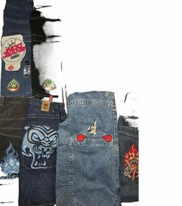 hip hop baggy jeans femmes JNCO Y2K vêtements vintage brodé jeans de haute qualité Harajuku streetwear Goth jeans taille haute b9GD #