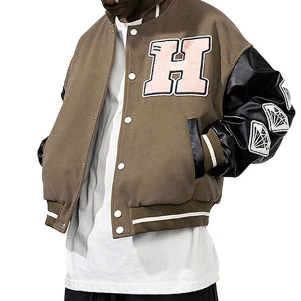 Hip Hop Béisbol Streetwear Chaqueta Piloto Ropa de Abrigo para Hombres Bordado de Letras Informal Chaquetas de Bombardero Personalizadas A 23 s