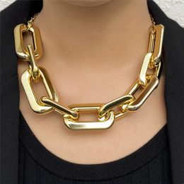 Hip Hop Grote CCB Acryl Ketting Ketting Vintage Lock Twisted Link Choker Sweather Dames Sieraden Steampunk