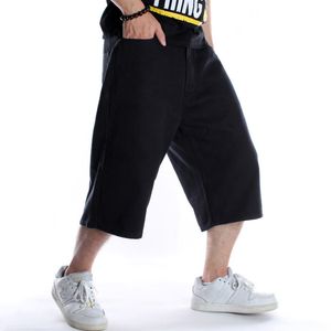 Hip Hop noir Skateboard Shorts hommes Denim Cargo Shorts Baggy Skateboard court jean mâle ample Streetwear jean X9135