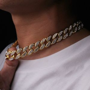 Hip Hop Bling Modeketens Sieraden Heren Goud Zilver Miami Cubaanse Kettingen Diamond Iced Out Chian Necklaces2927