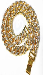 Hiphop bling modeketens sieraden heren goud zilveren miami cuban link ketting kettingen diamant ijs uit chian kettingen3377279