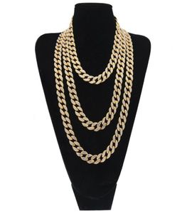 Hiphop bling modeketens sieraden heren goud zilveren miami cuban link ketting kettingen diamant ijs uit chian kettingen291b6448585