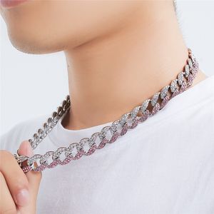 Hiphop Bling Iced Out Crystal Cuban Prong Chain Rhinestone Zirkoon Heren Kettingen Armband Voor Mannen Sieraden