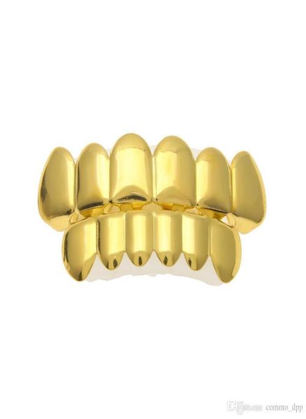 Hip Hop Body Jewelry 6 dientes Grillz Gold Filled Top Bottom Teeth Fang Grillz Set para mujeres Hombres S Fiesta de Navidad de Halloween Vampi3856340