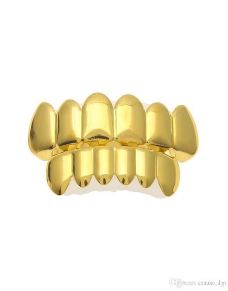 Hip Hop Body Jewelry 6 dientes Grillz Gold Filled Top Bottom Teeth Fang Grillz Set para mujeres Hombres S Fiesta de Navidad de Halloween Vampi2322327