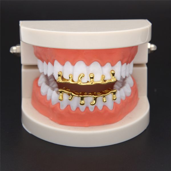 Hip Hop bas grilles dentaires mode 1 ensemble or argent couleur Hip Hop Vampire dents orthèse or Grillz pour hommes femmes