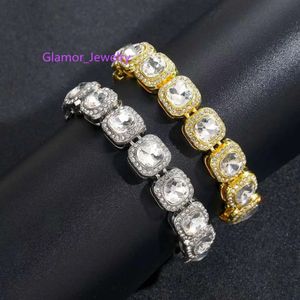 Hiphop armband voor unisex ingelegd 1 rij diamant titanium staal vergulde goud 12 mm breedte kettingarmband ontwerper sieraden
