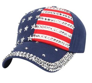 Hip Hop Cap USA Baseball Cap Women Men Summer 2018 American Flag Crystal Baseball Snapback Hip Hop Hat Women Caps6306784
