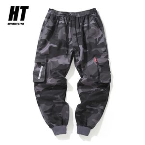 Hip Hop Cargo Pant Mens Fashion Joggers Pantalons décontractés Streetwear Rubans multi-poches Pantalons militaires Hommes Harem Pantalons Grande Taille 211110