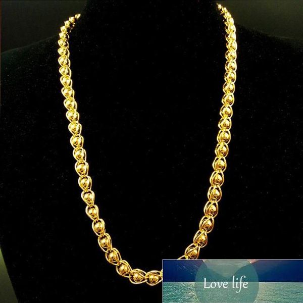 Chaînes Hip Hop pour bijoux pour hommes, bijoux en or jaune lourd rempli d'épaisseur, long et gros collier hippie rock 24 pouces, 7 mm de large, ras de cou Fac265k