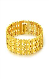 Bracelets de charme hip hop 18k Gold Trois rangées de coeurs Punk Personality Designer de luxe Accessoires pour hommes Pulseira Mascul3953703