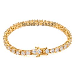 bracelet classique à une rangée pour hommes et femmes bijoux hip hop plein de diamants chaîne de tennis de 5 mm GRA moissanite diamant or 18 carats chaîne à maillons cubains en argent sterling