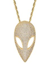 Hip Hop Klaue Set CZ Stein Bling Iced Out Solide Alien Anhänger Halsketten Für Männer Rapper Schmuck Drop Pendant1476374