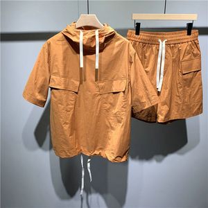 Hiphop kleding trainingspakken voor mannen zomer 2 -delige set streetwear mode kleding heren shorts suit outfits lichtgewicht ademen