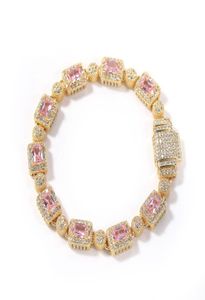 Bracelet de tennis zircon rose en cuivre enragée Men de tennis Rose Inséré Men de diamant 7 pouces 8 pouces Bracelets de bijoux accessoires 4736841