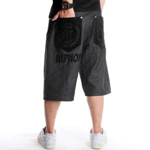 Hip Hop Cowboy Shorts Mens Mens Fashion Flock Borduurwerk los 7-inch plus size skateboardenbroek Hiphop